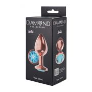 Анальная Пробка Diamond Topaz Shine, 8х3,5см, розовое золото