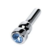 Уретральный плаг со стразом малый, TOYFA Metal, серебряный