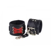 НАРУЧНИКИ с красной шнуровкой, кожа