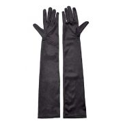 Перчатки трикотажные длинные черные до локтя