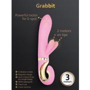 Вибратор с тройной стимуляцией Gvibe Grabbit Candy Pink - 22 см
