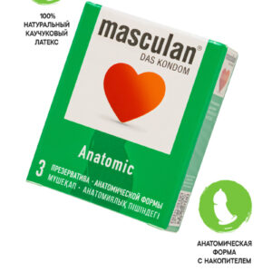 ПРЕЗЕРВАТИВЫ MASCULAN ANATOMIC, АНАТОМИЧЕСКОЙ ФОРМЫ, 5,3 СМ, 18,5 СМ