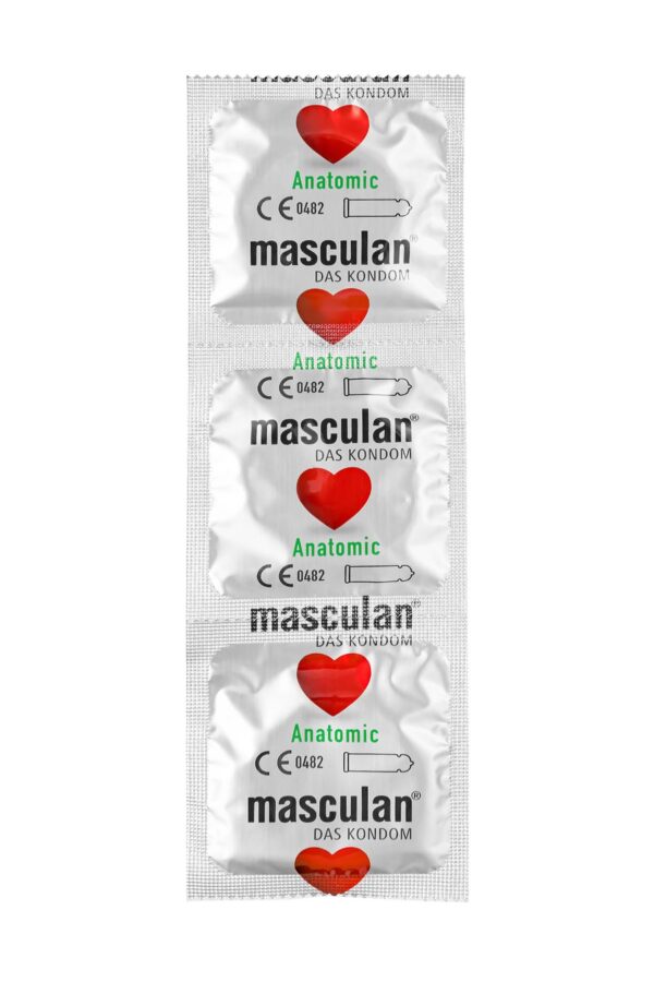 ПРЕЗЕРВАТИВЫ MASCULAN ANATOMIC, АНАТОМИЧЕСКОЙ ФОРМЫ, 5,3 СМ, 18,5 СМ