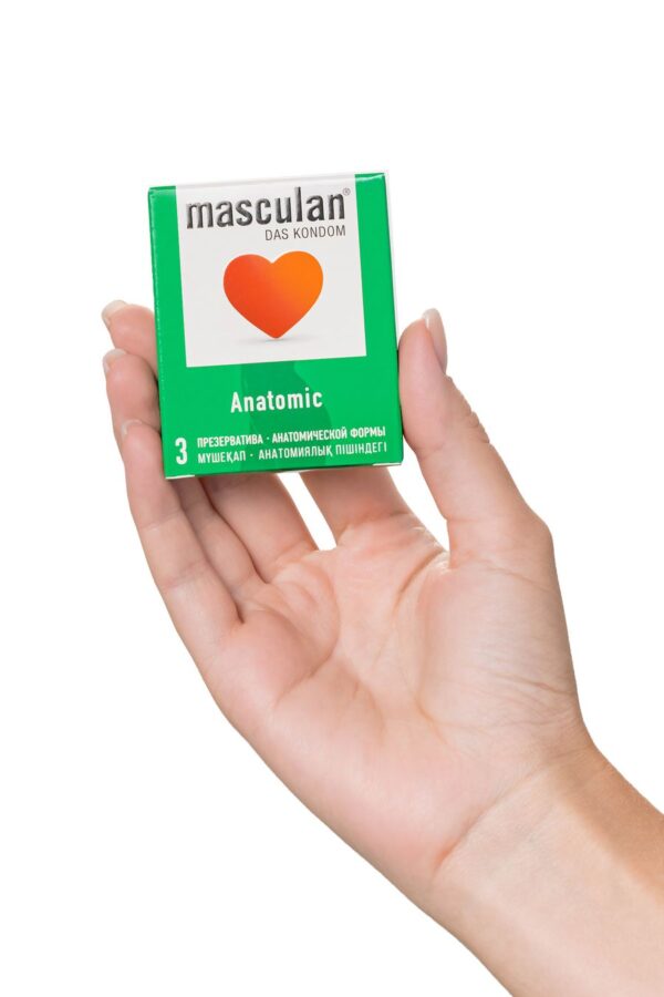 ПРЕЗЕРВАТИВЫ MASCULAN ANATOMIC, АНАТОМИЧЕСКОЙ ФОРМЫ, 5,3 СМ, 18,5 СМ