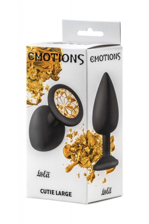Анальная пробка Emotions Cutie Black Golden crystal 4.2 см