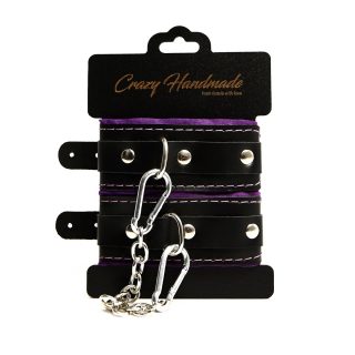 Наручники с фиолетовой подкладкой CRAZY HANDMADE