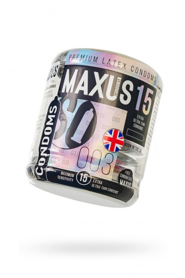 Презервативы Maxus, 0.03, латекс, 18 см, 5,3 см, 15 шт.
