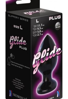 Анальный плаг Glide L, L 95 мм, D 58 мм, цвет чёрный