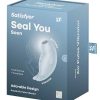 Вакуумный стимулятор клитора Satisfyer Seal You Soon, силикон, голубой, 11 см