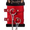 Оковы Pecado BDSM, мягкие с люверсами, натуральная кожа, красные