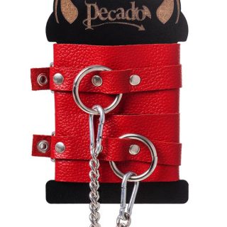 Оковы Pecado BDSM, мягкие с люверсами, натуральная кожа, красные