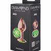 Анальная Пробка Diamond Emerald Shine 7,5х2,8см розовое золото