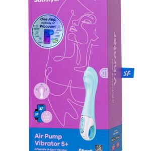 Нереалистичный вибратор Satisfyer Air Pump Vibrator 5, силикон, голубой