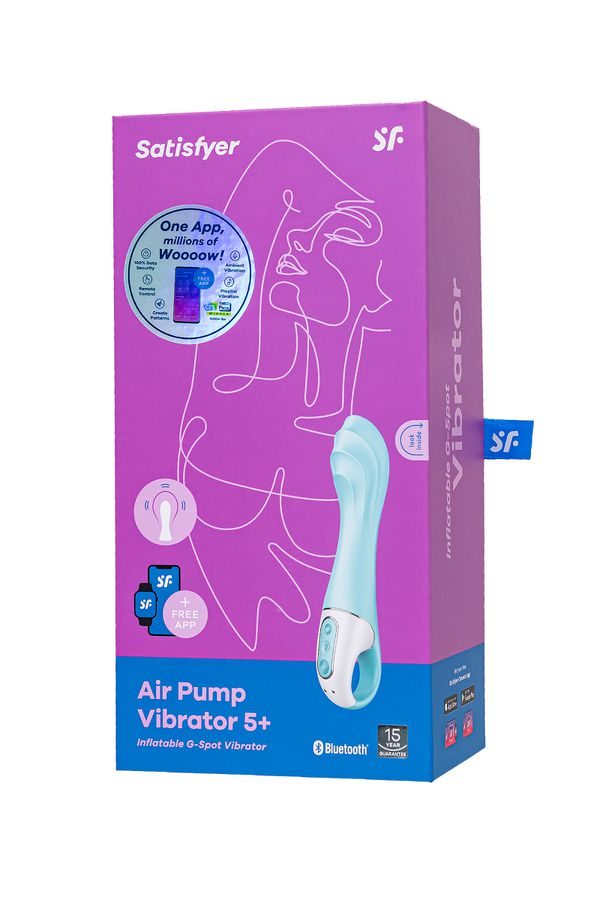 Нереалистичный вибратор Satisfyer Air Pump Vibrator 5, силикон, голубой Нереалистичный вибратор Satisfyer Air Pump Vibrator 5, силикон, голубой