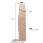 PrettyLove Penis sleeve 7 - закрытая насадка реалистик на фаллос, удлинитель + 5см — изображение 3