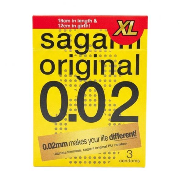 Презервативы Sagami Original 002 Extra Large полиуретановые, увеличенного размера, 3 шт