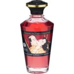 Массажное масло с афродизиаком Shunga 100 мл Игристое клубничное вино — съедобный разогрев! — изображение 3