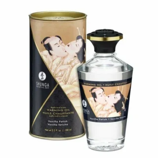 Массажное масло с афродизиаком Shunga 100 мл Aphrodisiac Warming Oil Vanilla Fetish — ванильный разогрев!, 100 мл.