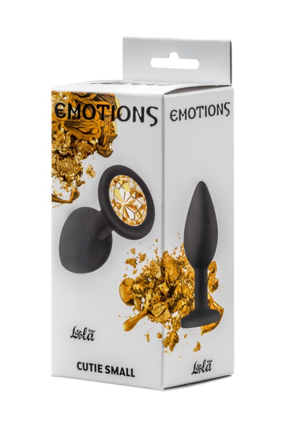 Анальная пробка Emotions Cutie Black Golden crystall 2.7 см