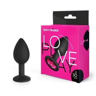 Анальная пробка SEXY FRIEND Black Ruby crystall 2,7 см
