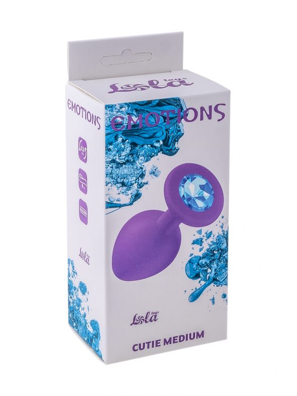 Анальная пробка Emotions Cutie Purple Blue crystal 3.5 см