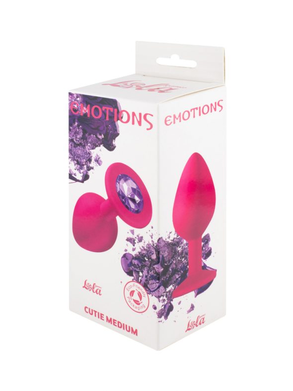 Анальная пробка Emotions Cutie Pink Dark purple crystal 3.5 см