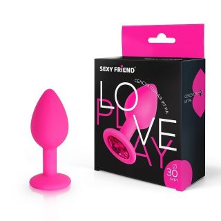 Анальная пробка SEXY FRIEND Pink Ruby crystall 2.7 см