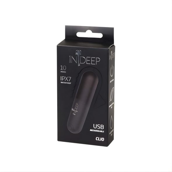 Перезаряжаемая вибропуля Indeep Clio Black, 10 режимов