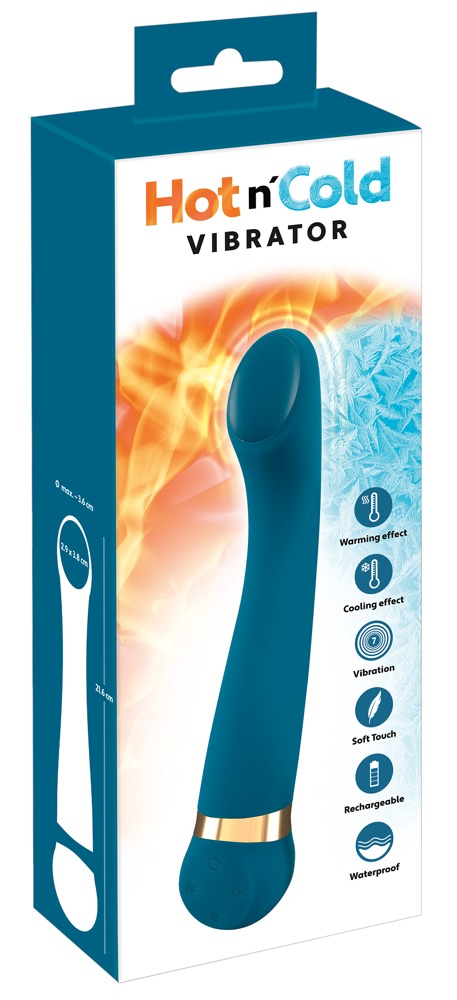 Вибромассажер с температурными режимами Hot and Cold бирюзовый, 7 режимов вибрации