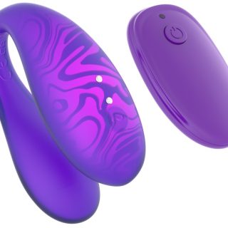 Вибратор для пар Amovibe TWIN PLUS Purple, с пультом и приложением, 12 режимов
