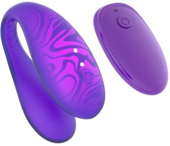 Вибратор для пар Amovibe TWIN PLUS Purple, с пультом и приложением, 12 режимов